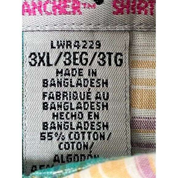 Wrangler Top Women 3X Green Collar Neck Pearl Metal Snap Plaid Western Rodeo 80s - Picture 7 of 10